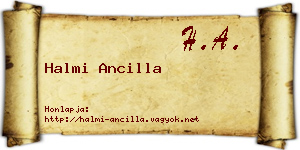 Halmi Ancilla névjegykártya